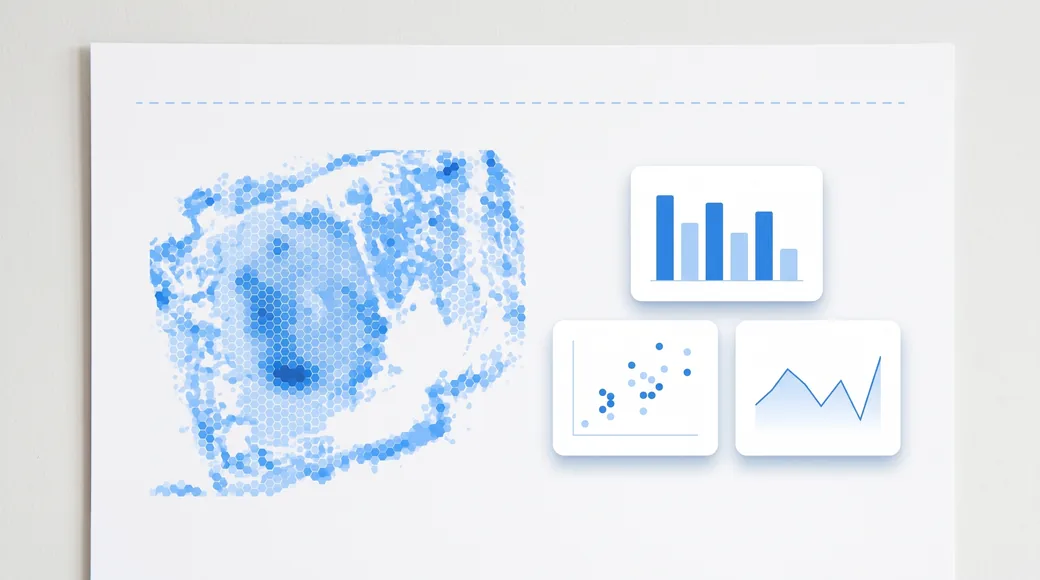 A report page with a heat map of the floor and three small charts